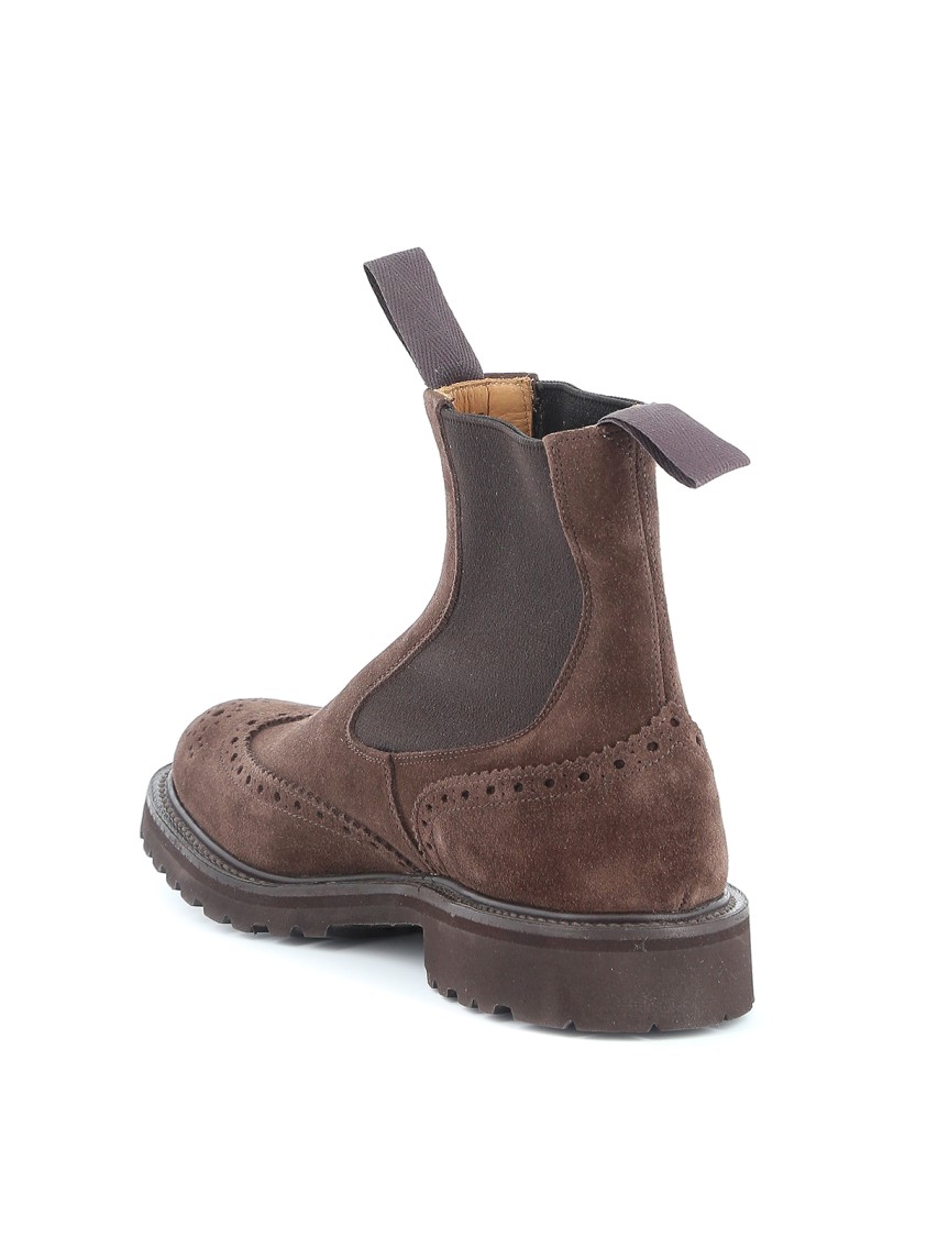TRICKER'S TRICKER'S BROGUE-DETAIL CHELSEA BOOT WITH DOVETAIL FINISH
