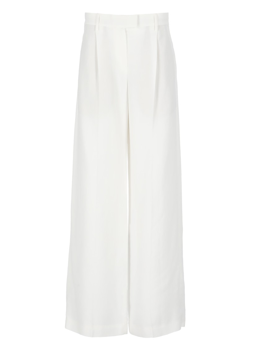 Brunello Cucinelli White Linen And Viscose Pants In White