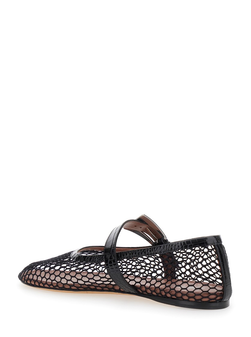 Shop Paris Texas Sveva' Black Ballet Flats With Mesh Design
