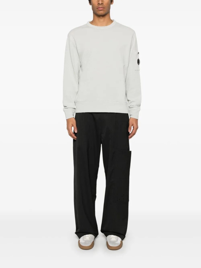 C.p. Company Crewneck Sweatshirt With Relaxed Fit In White
