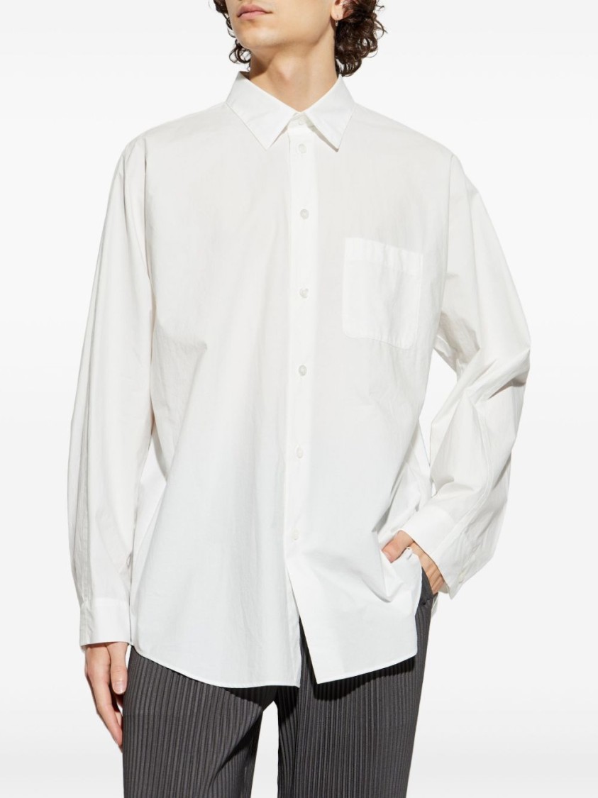 Issey Miyake Shirt With Spread Collar And Chest Patch Pocket