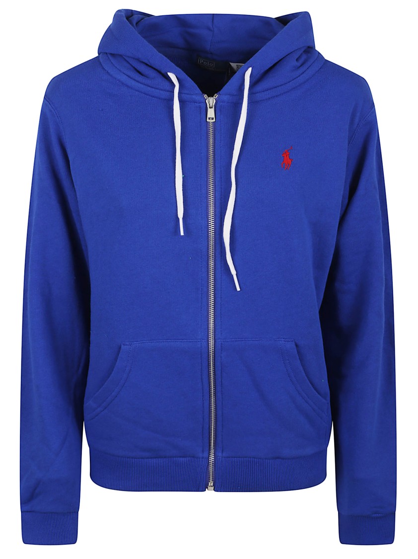 Polo Ralph Lauren Lightweight Zip-front Cotton Hoodie With Emblematic Logo
