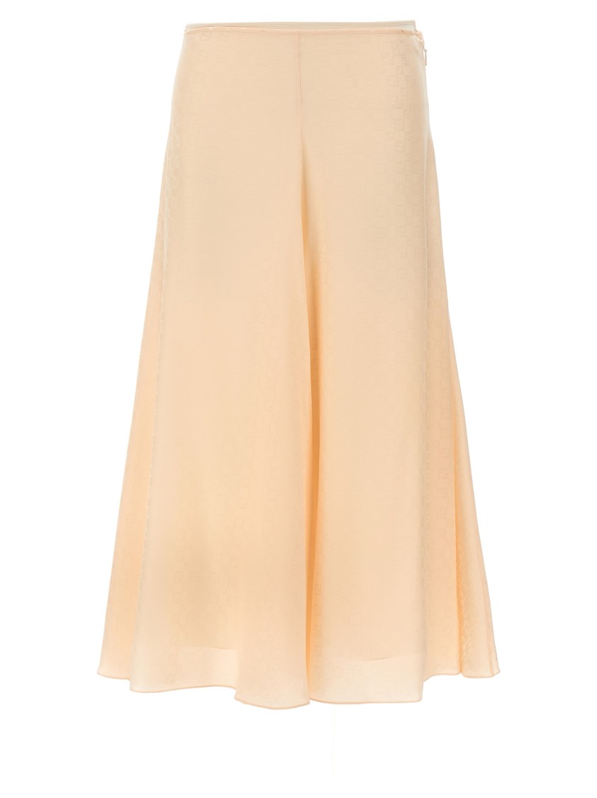 Fendi Ff Silk Skirt Midi in Pink | THE LIST