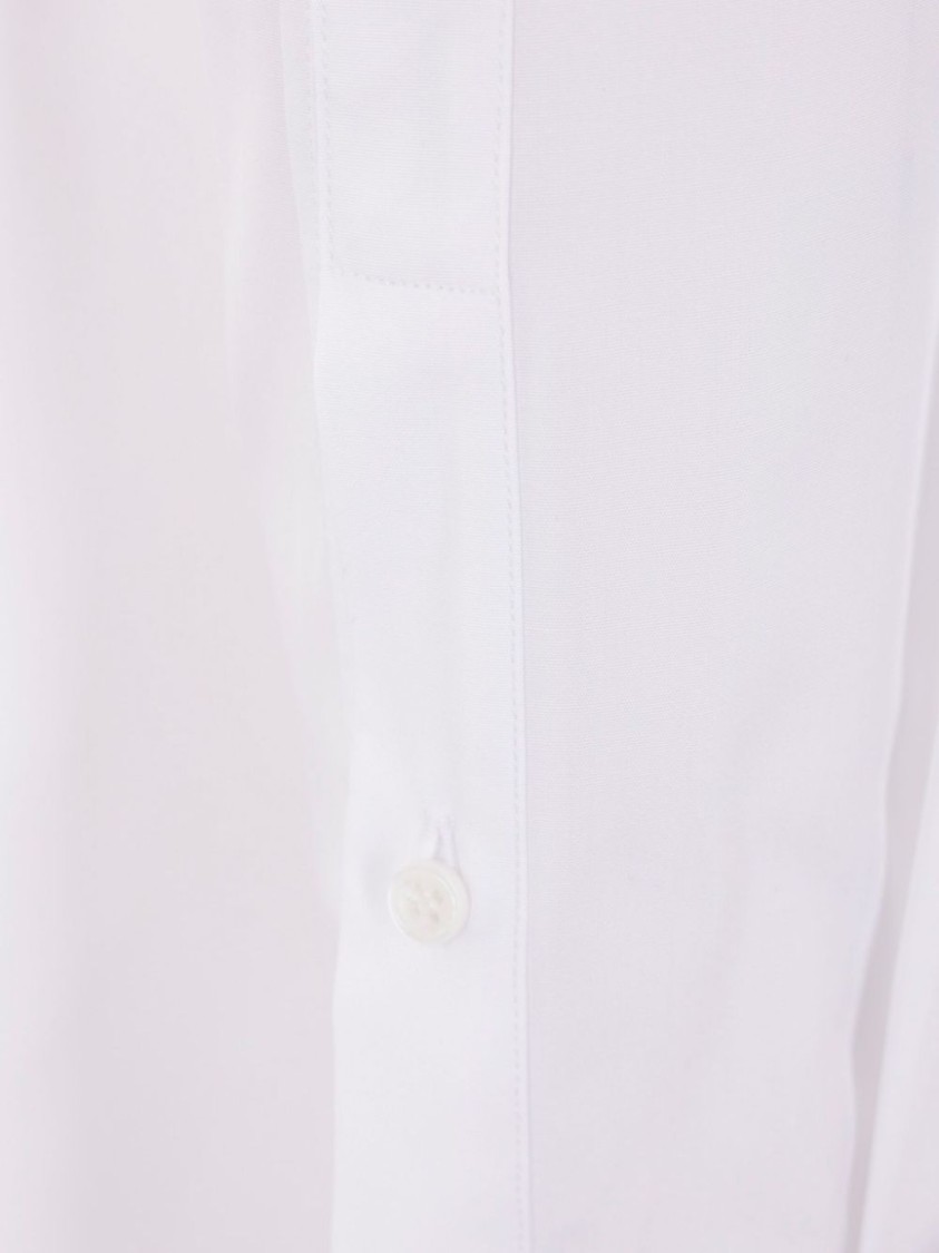 Alexander Mcqueen Cotton Shirt With Wide Collar In White