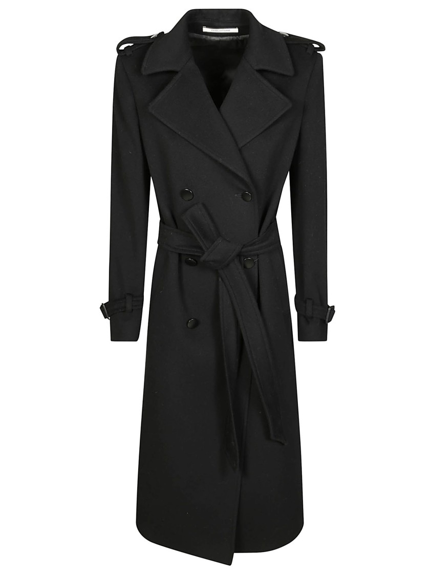 Tagliatore Double-breasted Cashmere Trench Coat With Belted Waist