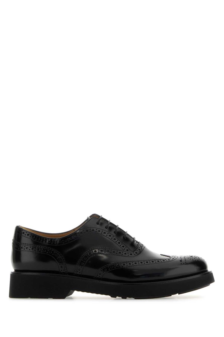 Church's Lace Up Leather Shoes With Brogue Detailing In Black