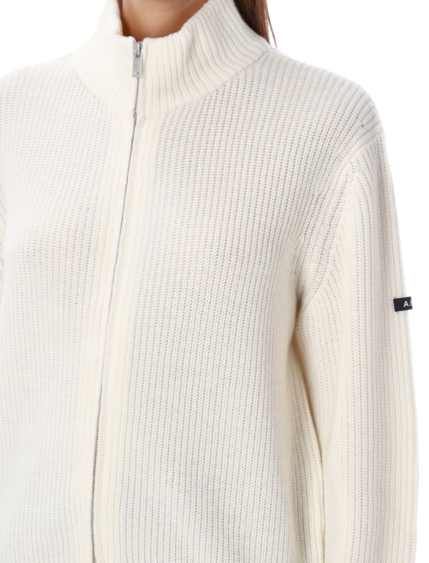 Apc A.p.c. Ribbed Wool Cardigan With Zip