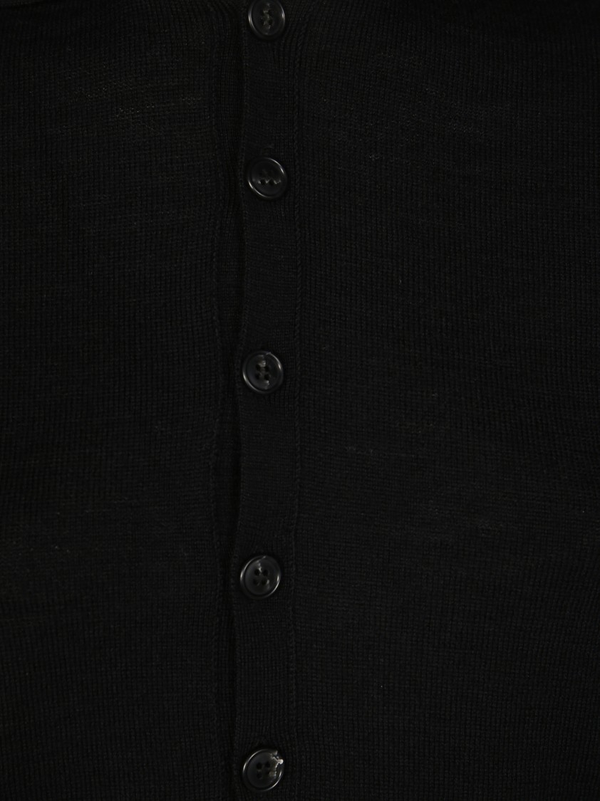 Mm6 Maison Margiela Mm6 By Maison Margiela Classic Black Cardigan With Button-down Front In Black