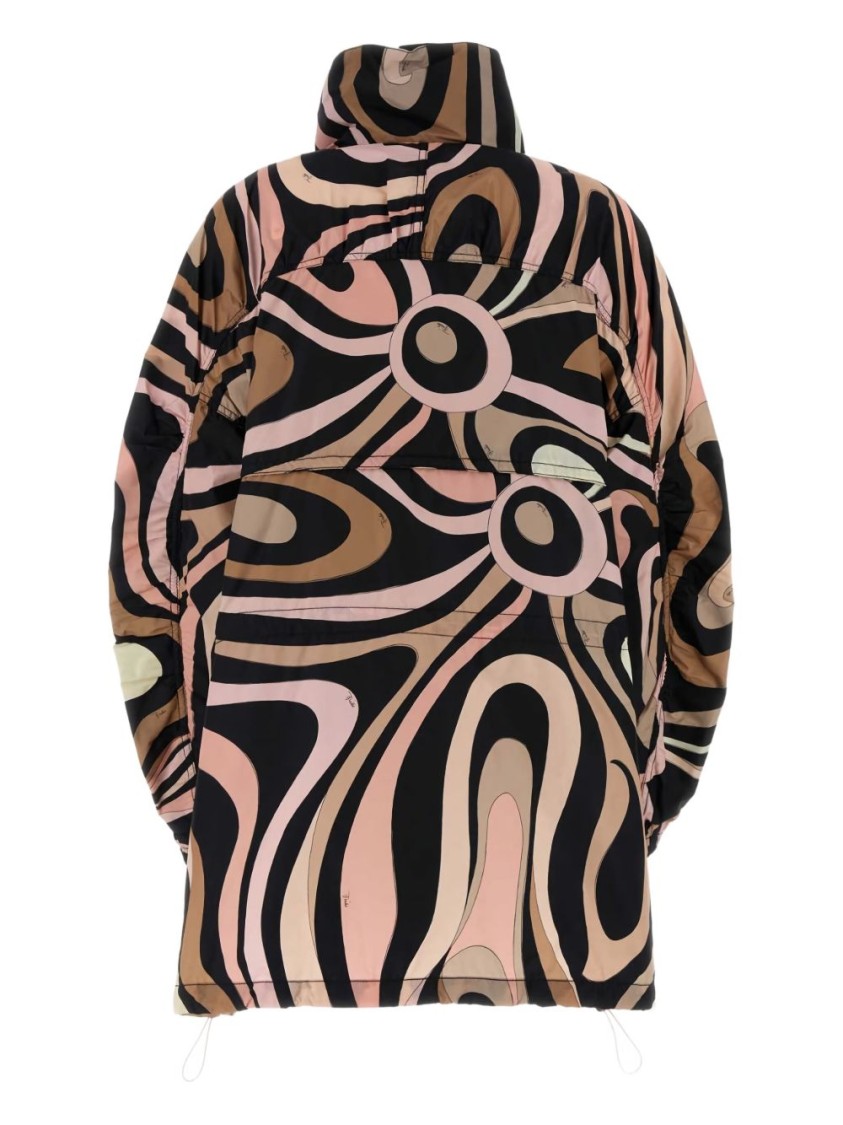 Pucci Abstract Patterned Parka With Adjustable Waist In Multi