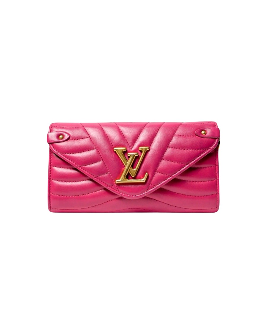 Pre-owned Louis Vuitton New Wave Fuchsia Wallet In Pink