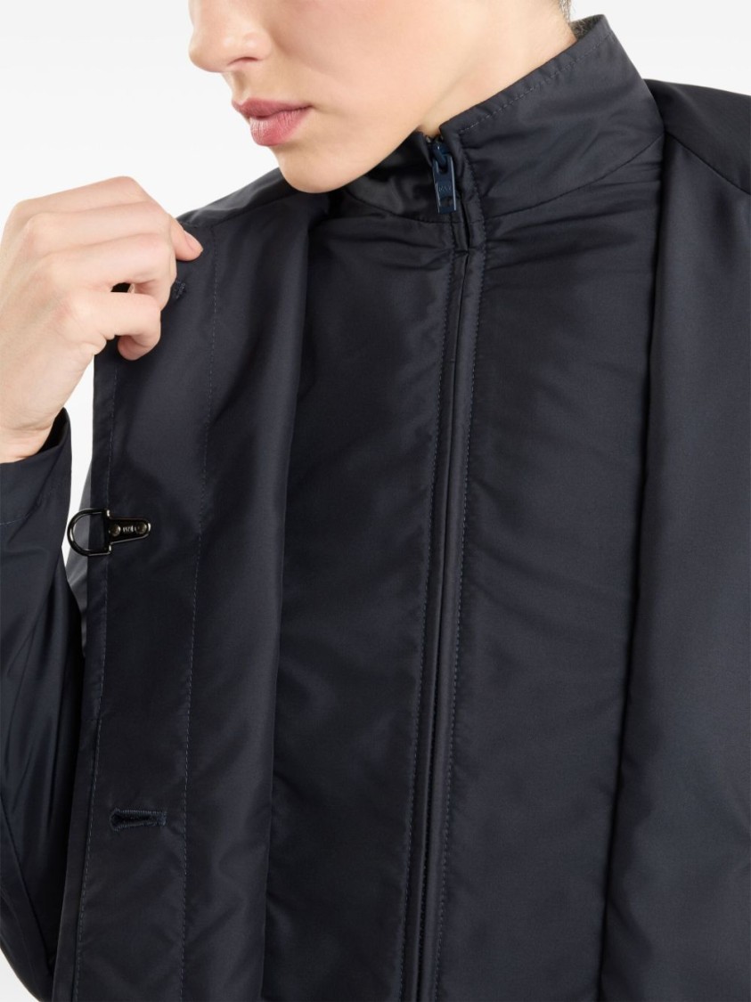 Fay Blue Jacket With Classic Collar And Tailored Fit In Blue
