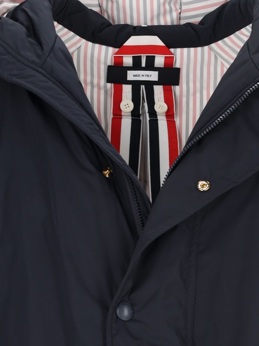 Shop Thom Browne "4-bar Football" Parka – Navy In Blue