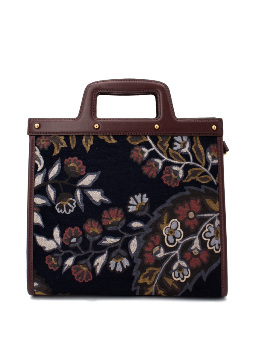 Etro Floral Paisley Handbag With Leather Accents
