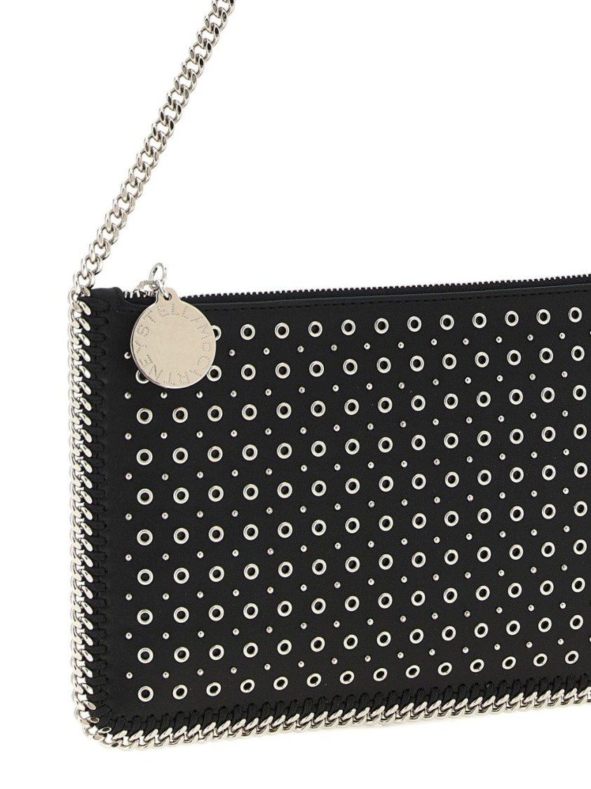 Stella Mccartney Black Clutch With Stud Embellishments In Black