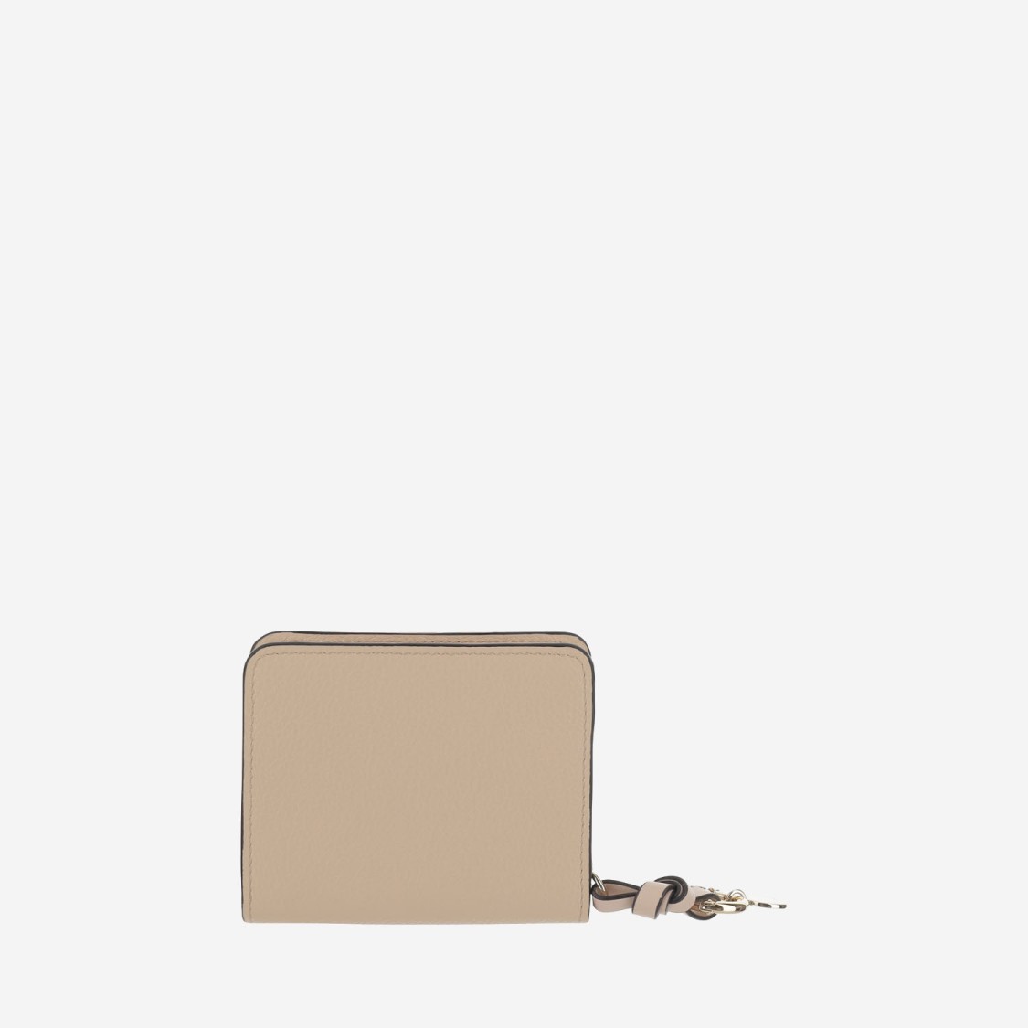 Chloé Alphabet Compact Wallet In Grained Leather Grey Size Onesize 100% Calf-skin Leather In Neutrals