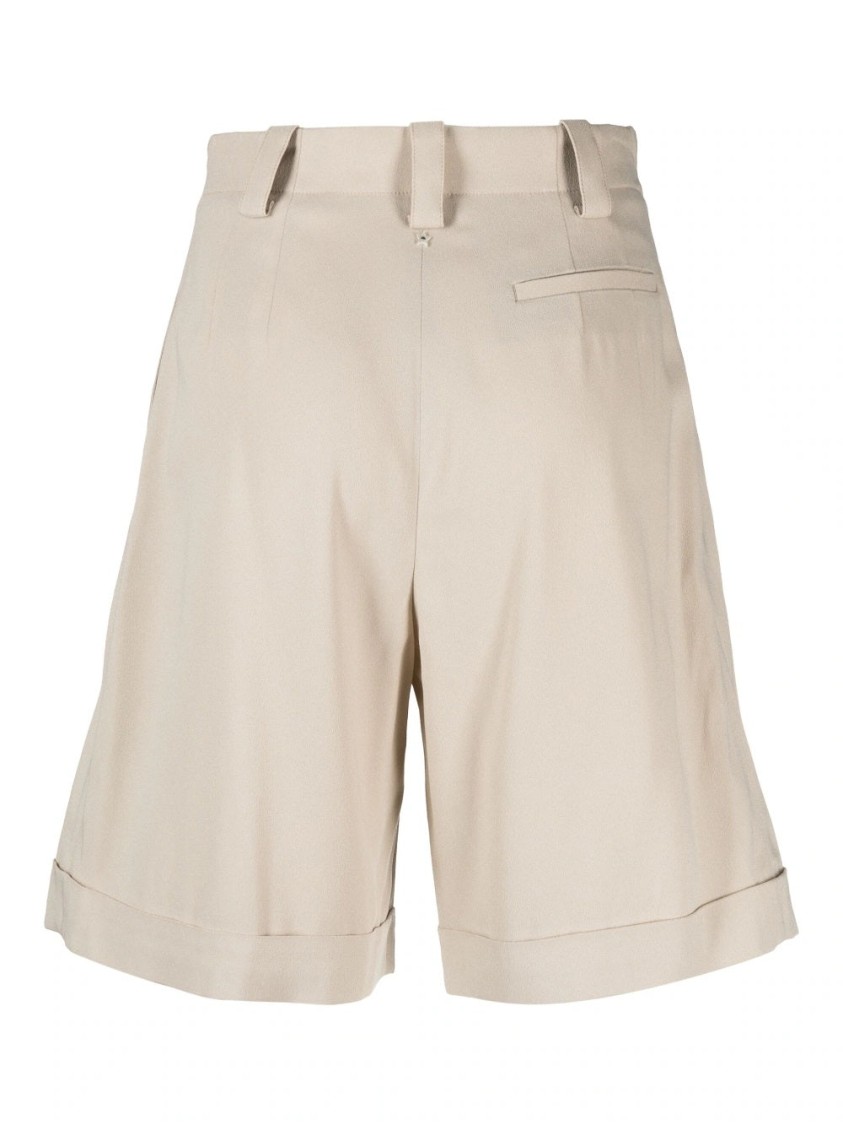 Lorena Antoniazzi Tailored High-waisted Bermuda Shorts With Pleated Front In Neutral