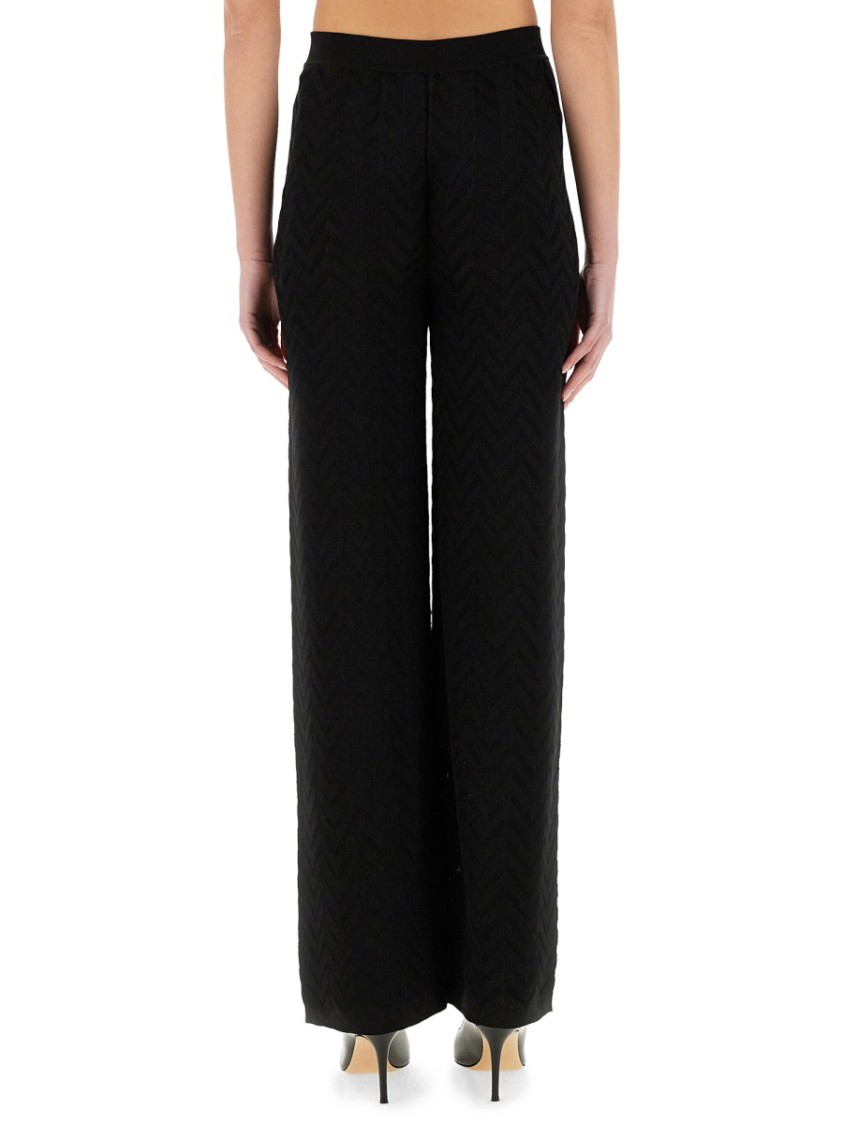 Missoni Women Straight Pants Chevron Pattern Tone On Tone In Black
