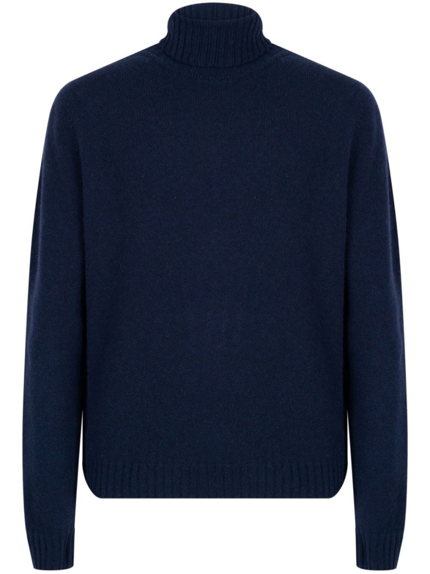 John Smedley Faisal Wool Blend Turtleneck Sweater In Blue