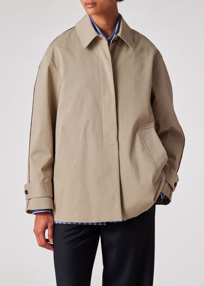Paul Smith Loose-fit Stone Trapeze Jacket In Neutral