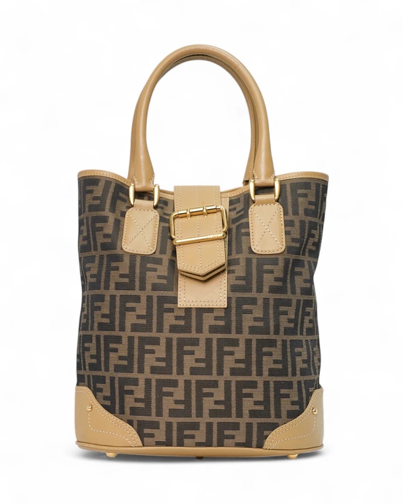 Fendi Brown Medium Ff Logomania Bucket