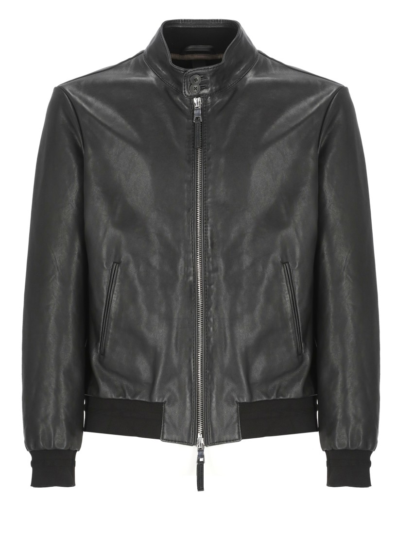 The Jack Leathers Black Leather Jacket In Black