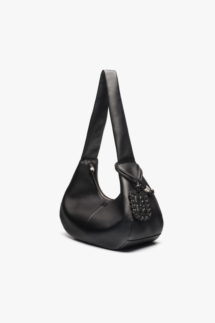 Ganni Medium Hobo Bag With Corseted Lace-up Accents
