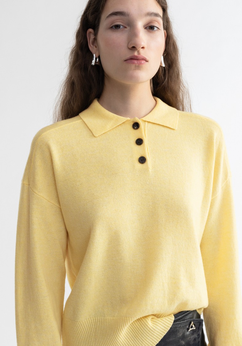 Shop Aeron Regina - Pure Merino Wool Polo Sweater In Neutrals