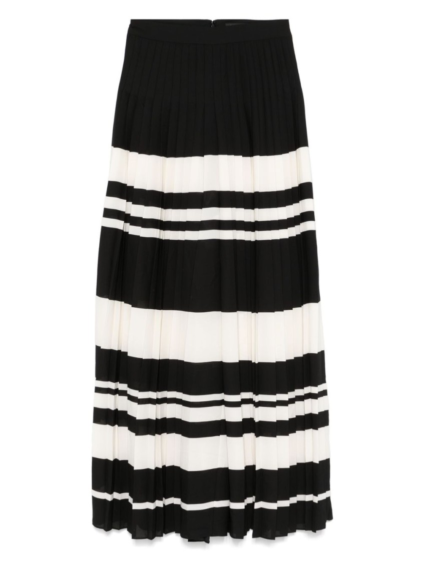Ralph Lauren Lauren  Full-length Striped Maxi Skirt With Pleated Design