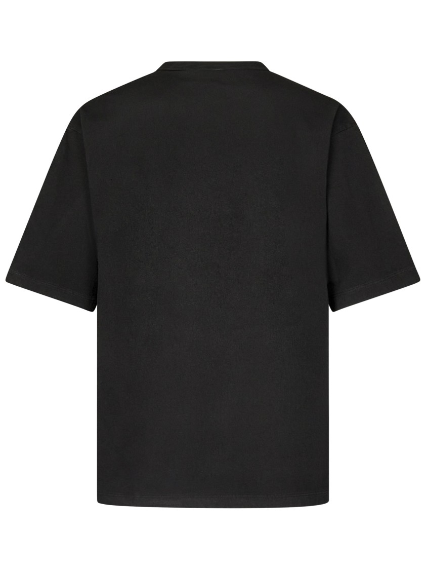 Dsquared2 Loose Fit Black T-shirt With Spray-dyed Finish And Bold Print