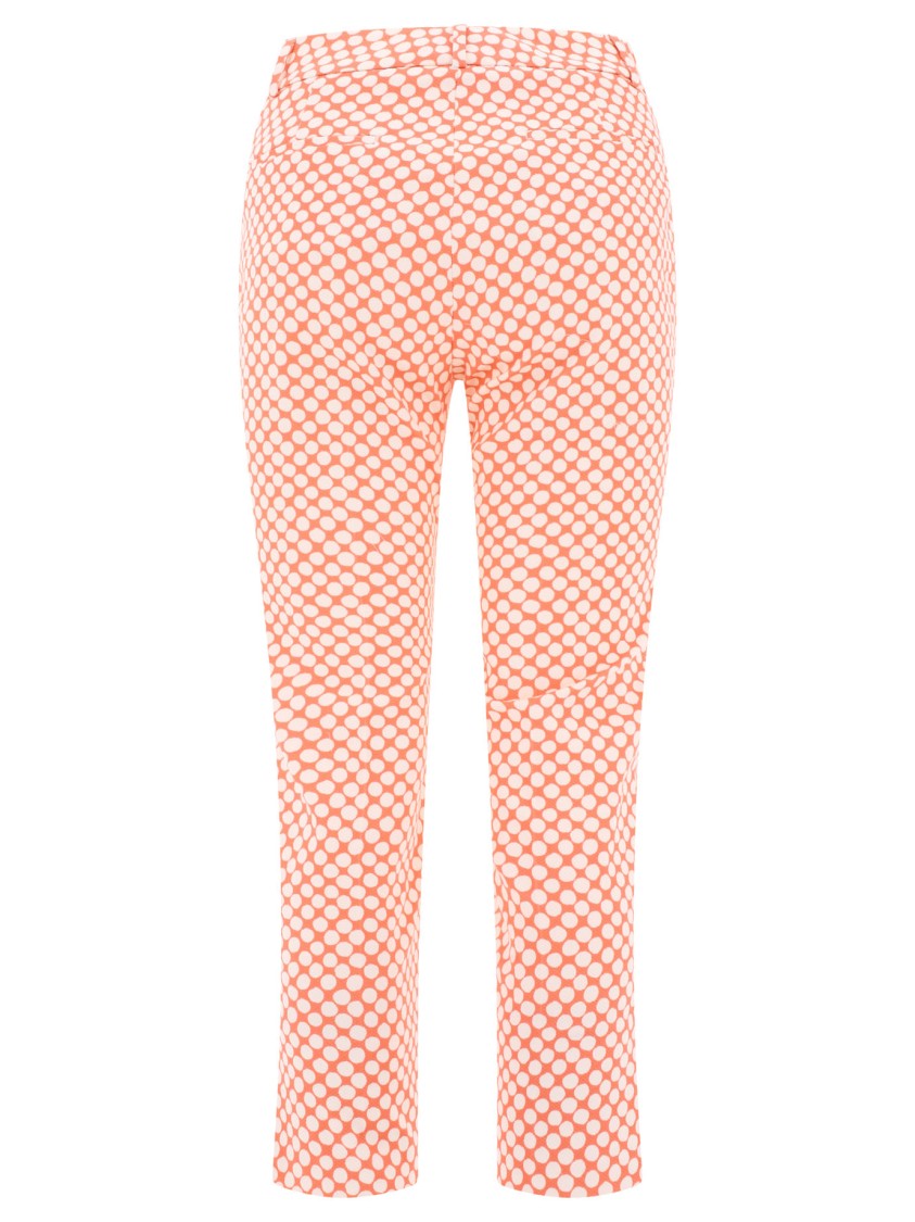 Peserico Cropped Trousers With Playful Polka-dot Pattern In Multi