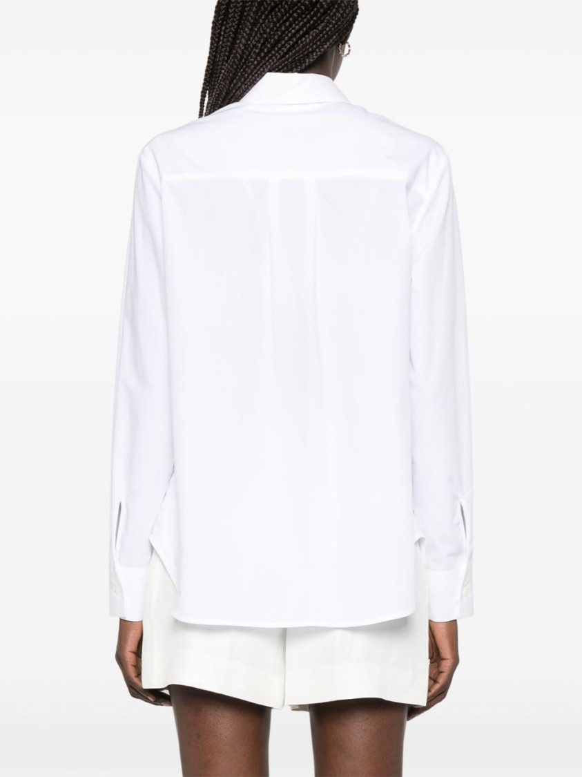 P.a.r.o.s.h Pleated Shirt With Lace And Collar In White