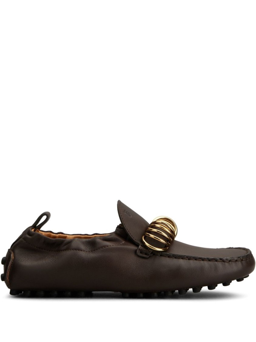 Tod's Gommino 22l Embellished Leather Loafers In Brown