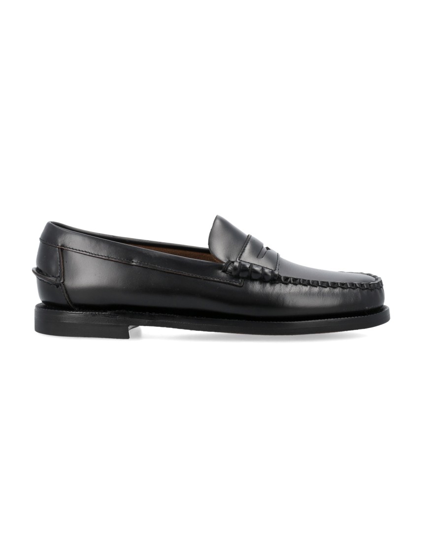 Shop Sebago Black Leather Classic Dan Loafers