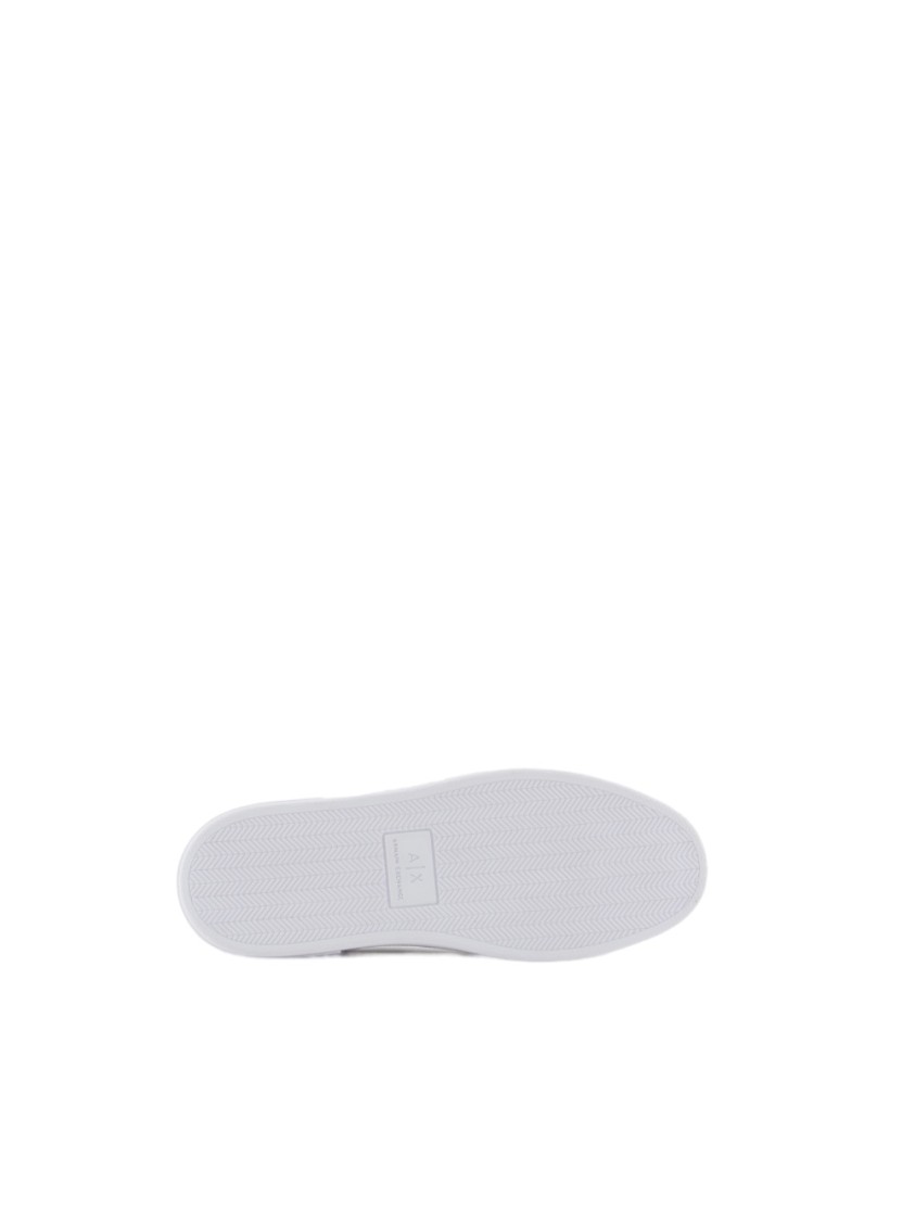 Armani Exchange Logo-charm Leather Lace-up Sneakers In White