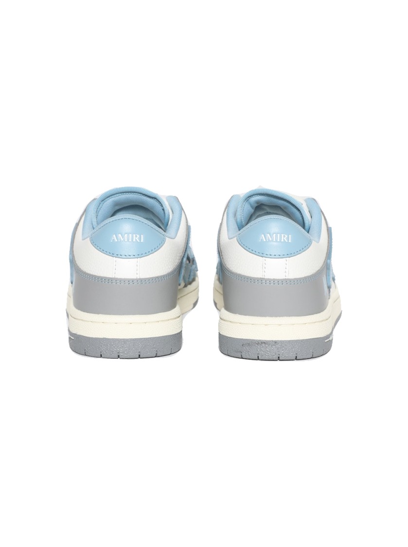 Amiri Varsity Skel Top Low Sneakers Ocean Sky In Blue