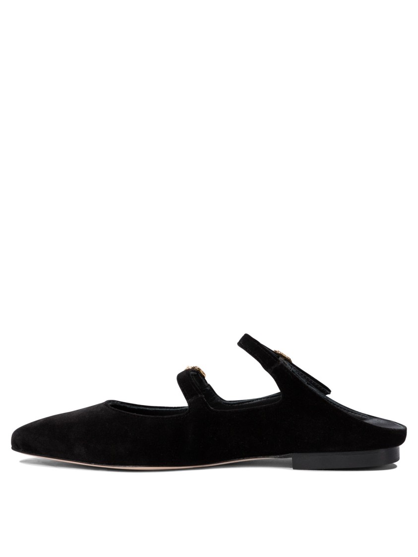 Amato Daniele Velvet Blue Loafers With Pointed Toe And Buckle Detail In Black