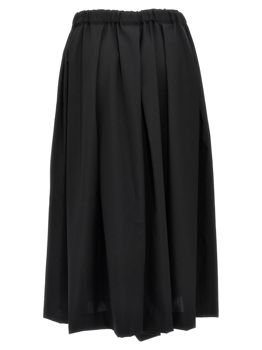 Comme Des Garçons Extra Wide Leg Wool Trousers In Black