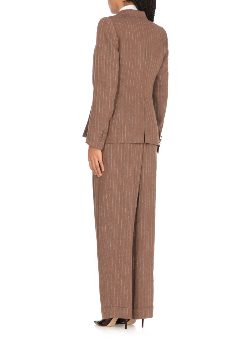 Shop Dries Van Noten Linen Double-breasted Blazer
