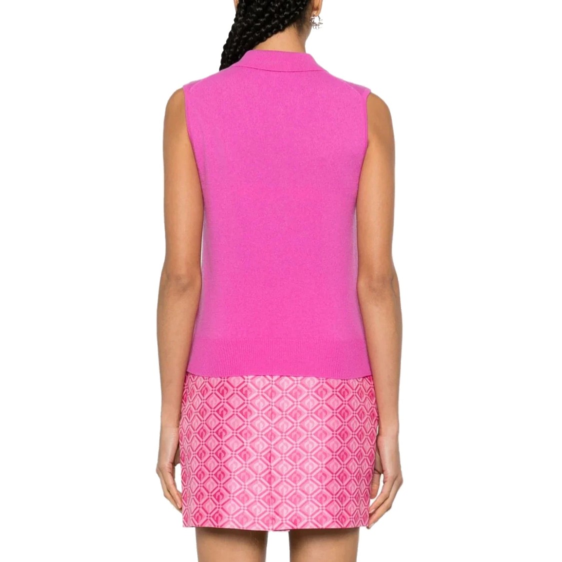 Ganni Wool And Cashmere Polo Women In Pink