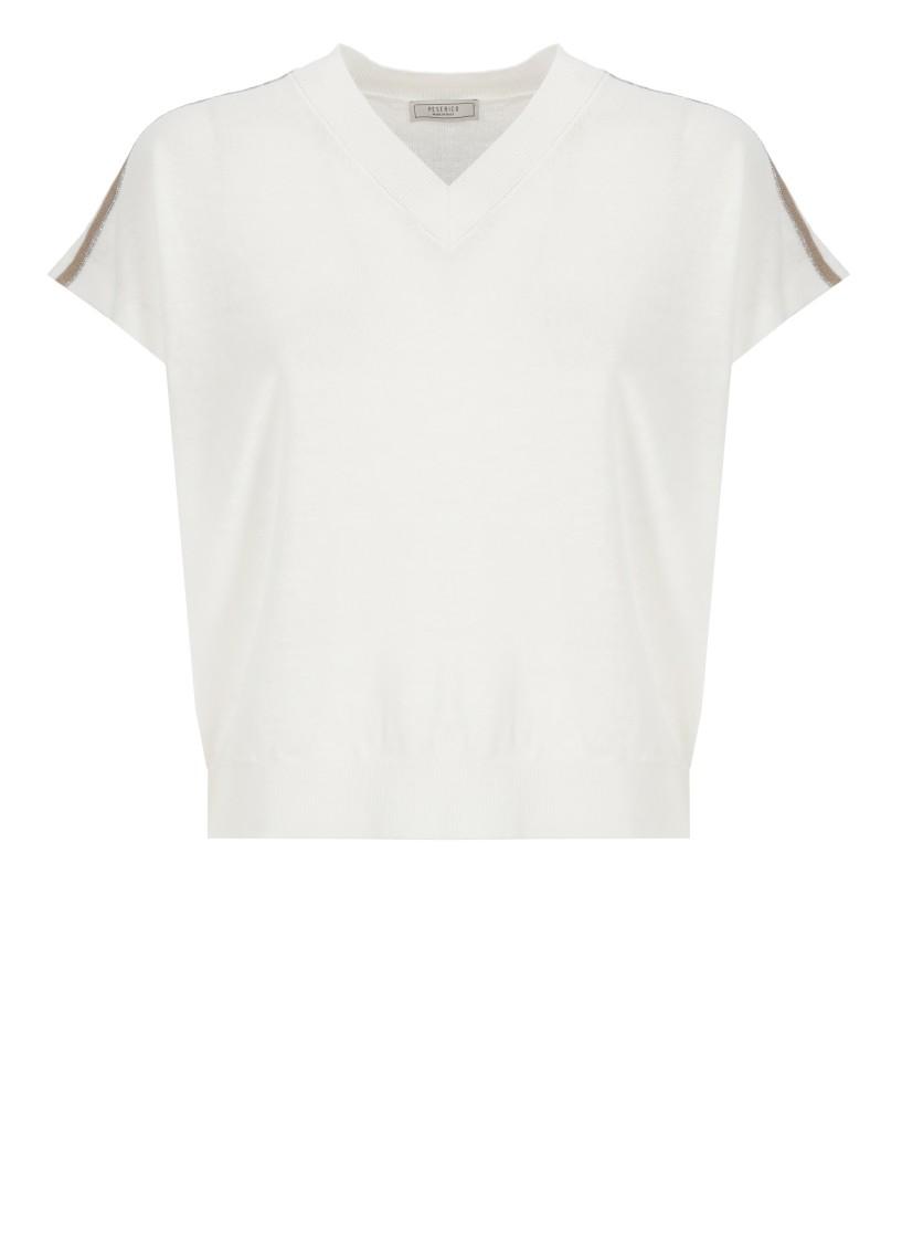 Peserico White Linen And Cotton Sweater