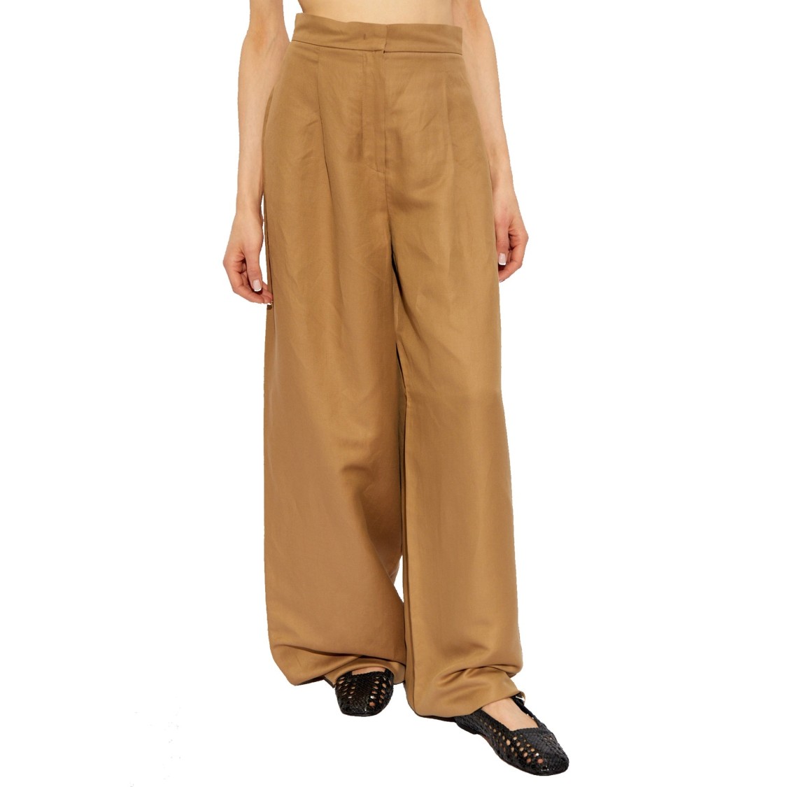 Max Mara Wide Leg Colonia Trousers In Brown