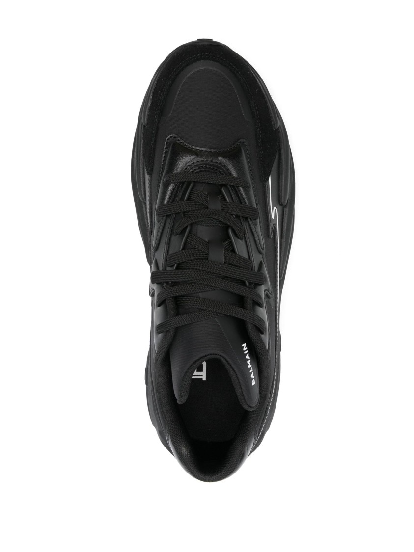 Balmain Low Top Lace Up Sneaker In Black