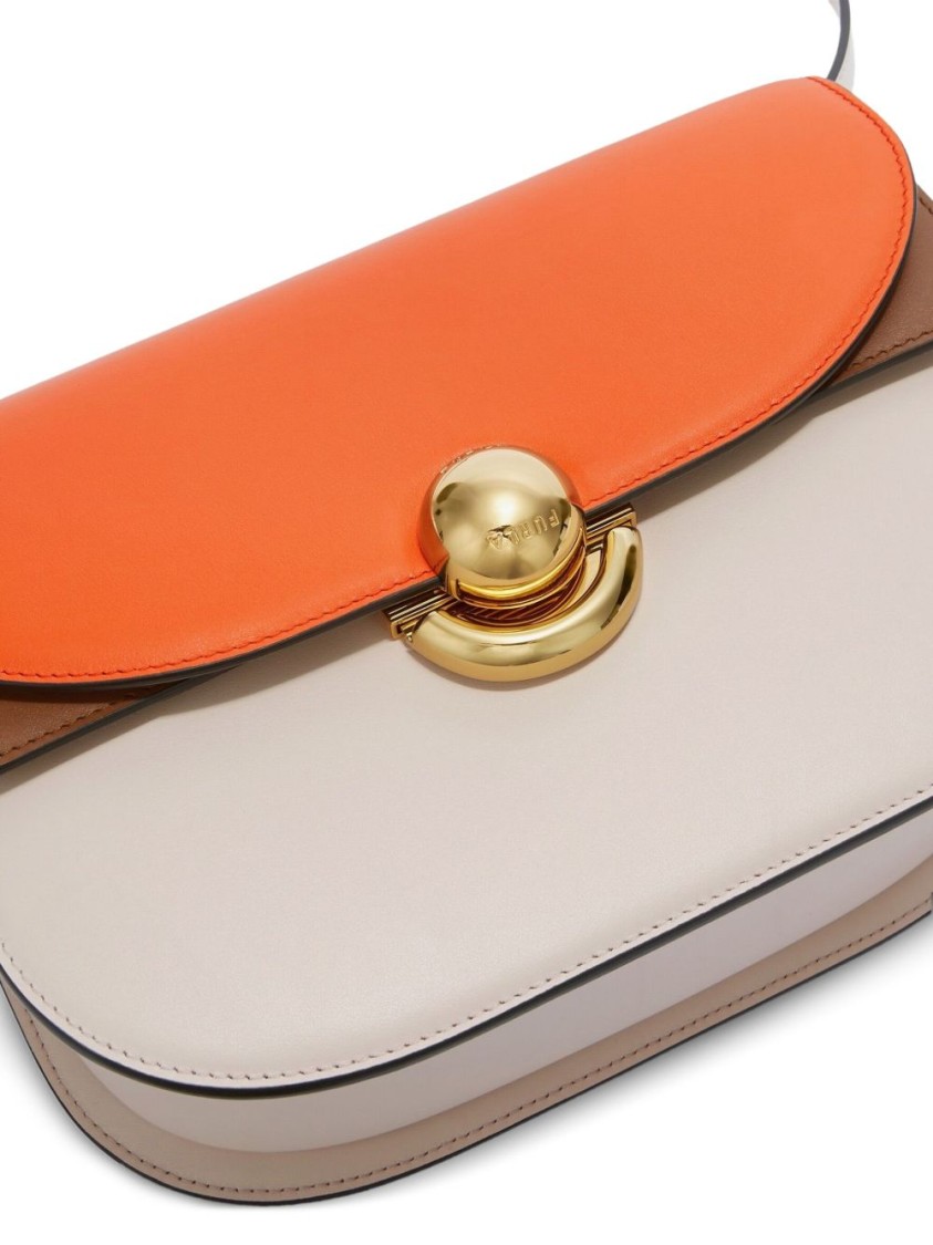 Furla Structured Shoulder Bag With Foldover Top In Multi