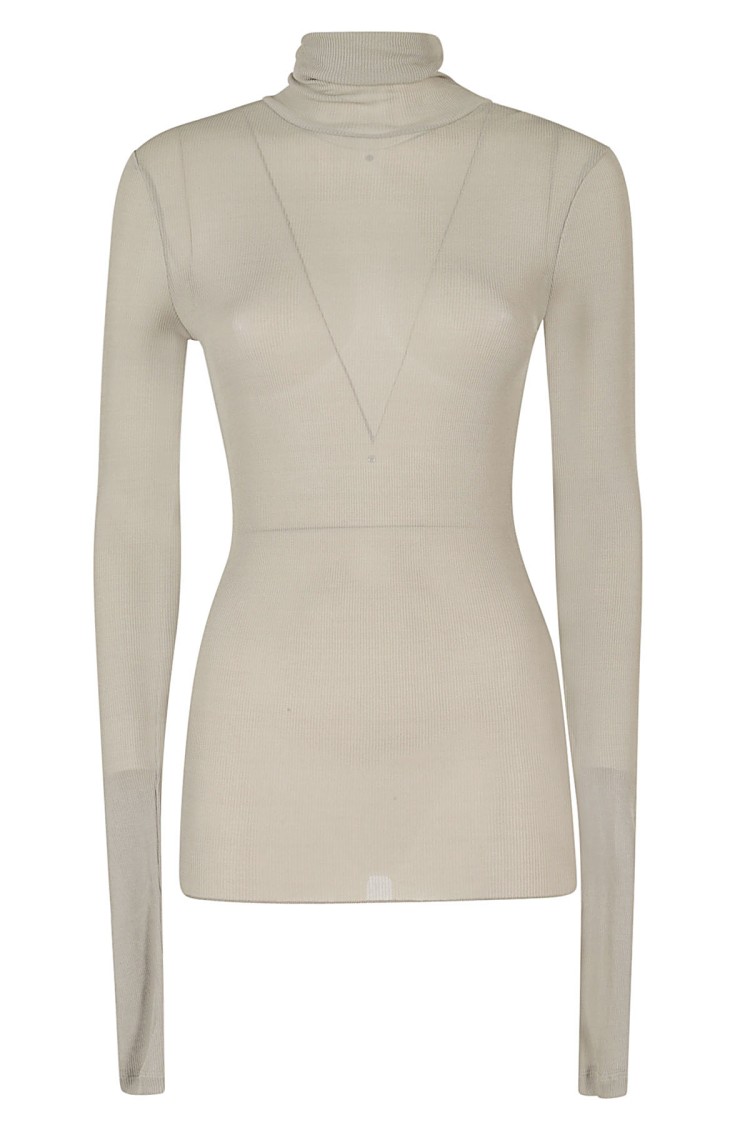 Ami Alexandre Mattiussi Ami Ribbed Turtleneck Knitted Jumper In Neutrals