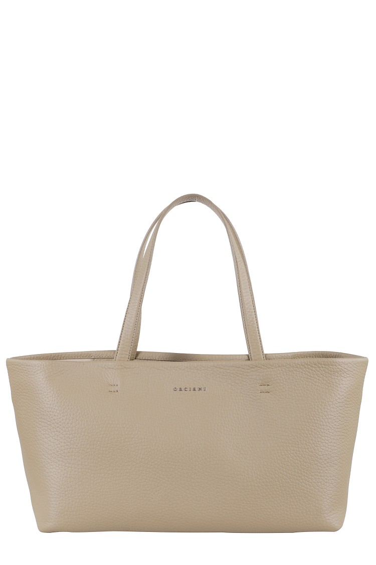 Orciani Textured Leather Shopper Xl With Adjustable Strap