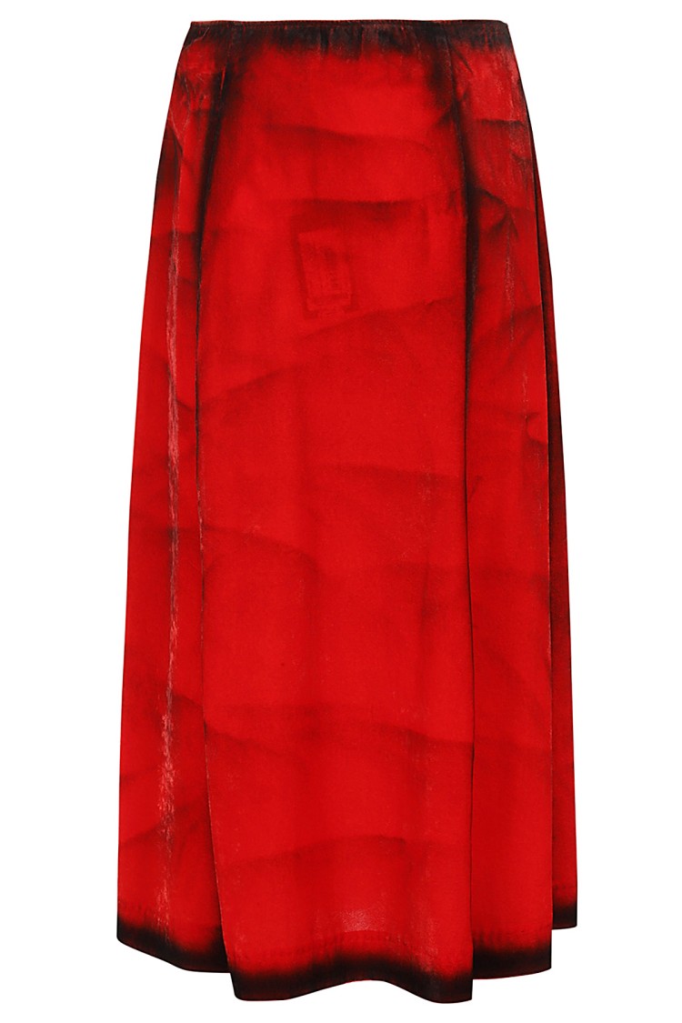 Shop Tela Flame Skirt In Red