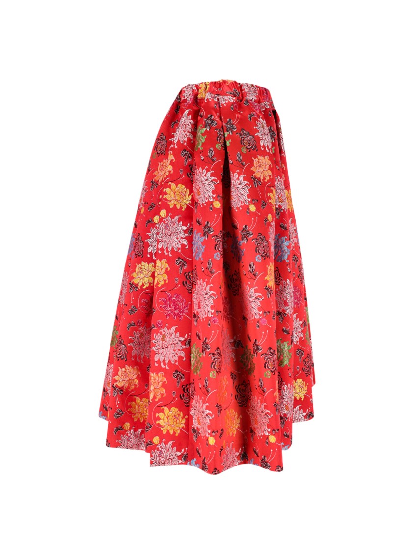 COMME DES GARÇONS COMME DES GARÇONS FLARED MIDI SKIRT – RED
