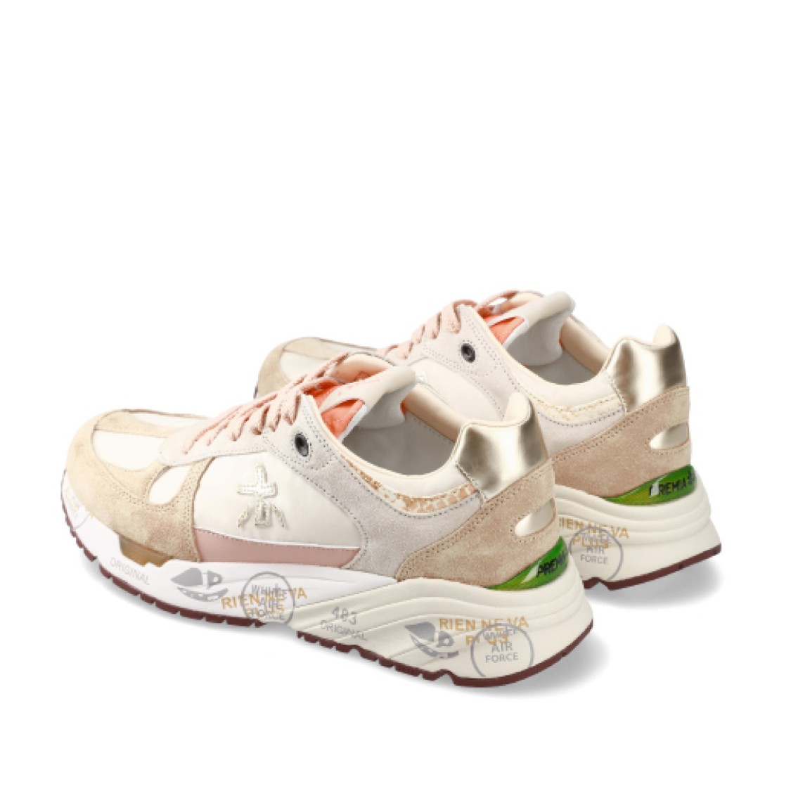 Premiata Mase Sneakers In Beige Suede And Fabric In Neutrals