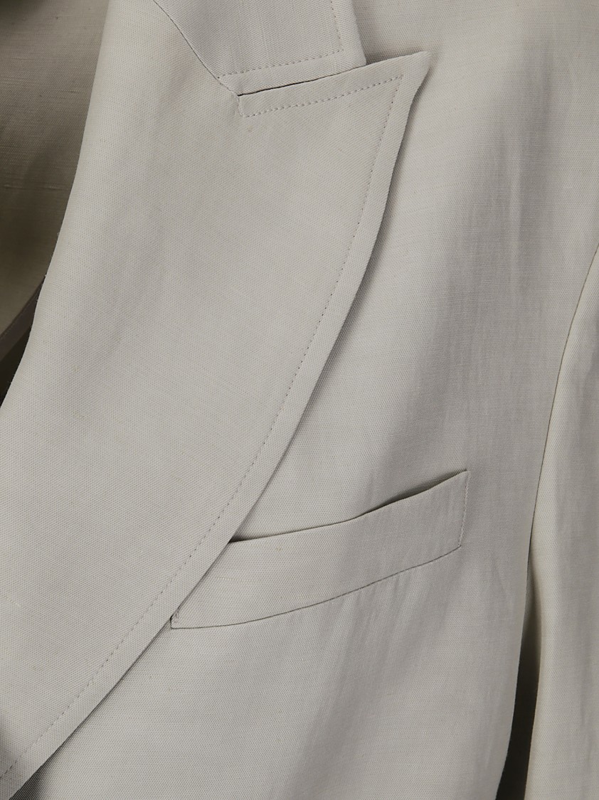 P.a.r.o.s.h . Structured Peak Lapel Trench Coat In Gray
