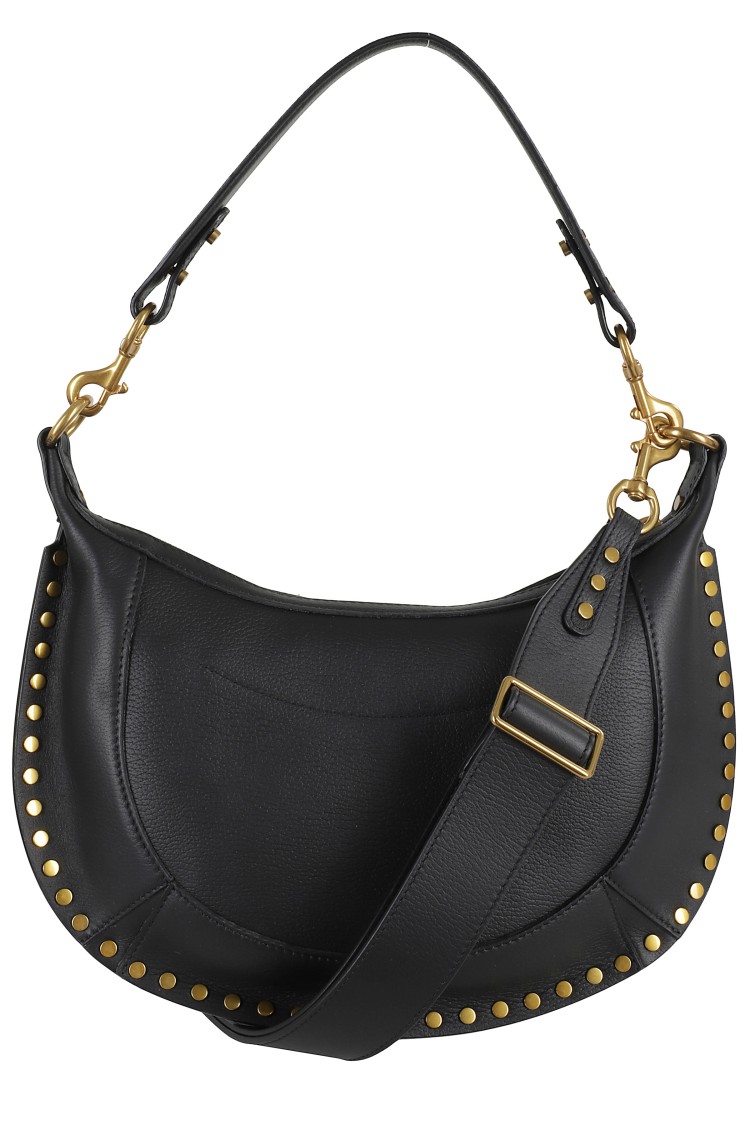 Isabel Marant Oskan Moon Studded Shoulder Bags In Black